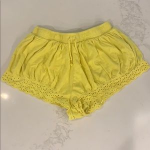 yellow zara shorts